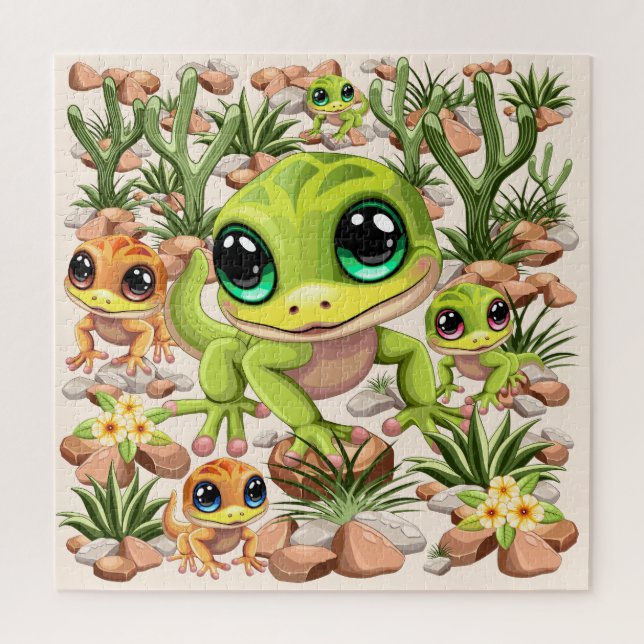 Puzzle Bébé Geckos jote personnages de dessin (Vertical)
