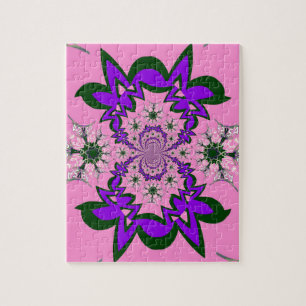Puzzle Bébé joli motif floral rose violet mono