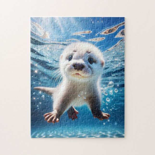 Puzzle Bébé Otter nage (Vertical)