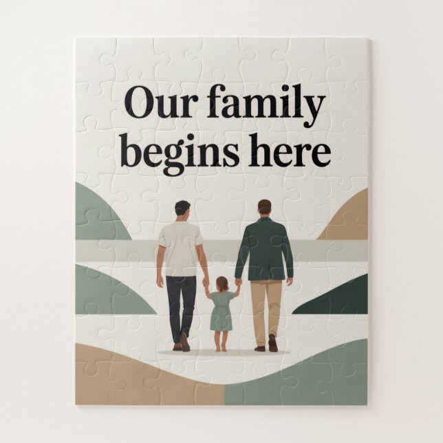 Puzzle Bébé shower pour deux papas  (Vertical)