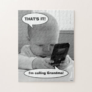 Puzzle Bébé sur téléphone portable