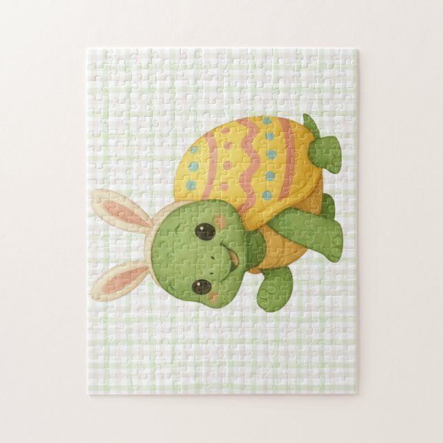 Puzzle Bébé tortue de Pâques/printemps mignon (Vertical)