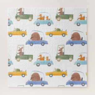 Puzzle Bébés : motif d'aquarelle dessiné à la main.