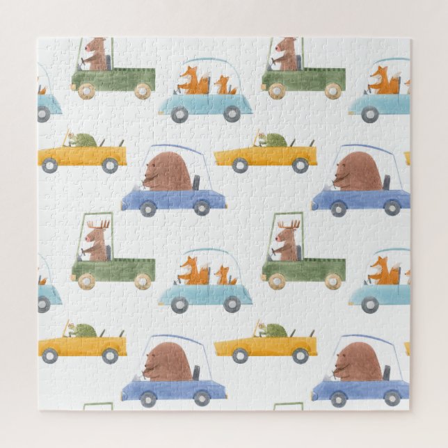Puzzle Bébés : motif d'aquarelle dessiné à la main. (Vertical)