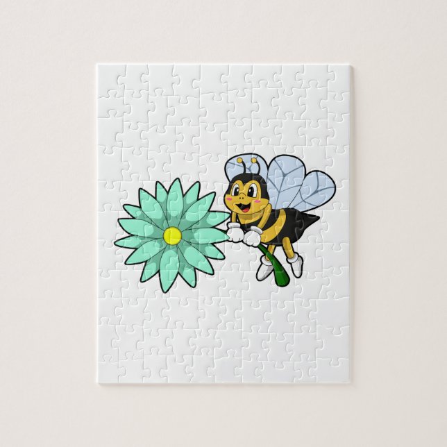 Puzzle Bee with flower.PNG (Vertical)