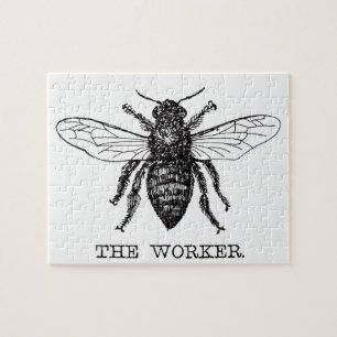 Puzzle Bee Worker Honey Black Bumblebee