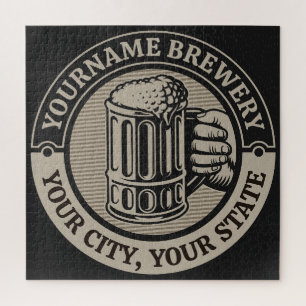 Puzzle Beer Brewing Personalized NAME Brewery Big Mug 