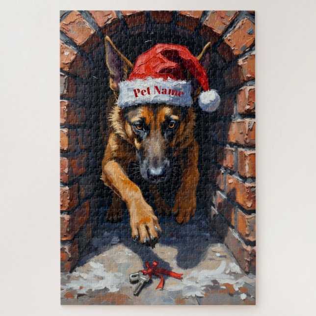 Puzzle Belgian Malinois Chimney Retrieval Mission Hat (Vertical)