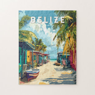Puzzle Belize Illustration Voyage Art Vintage
