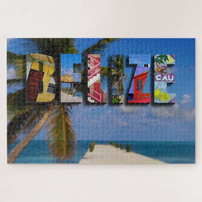 Puzzle Belize Tropical Beach Blue Ocean Travel (Horizontal)
