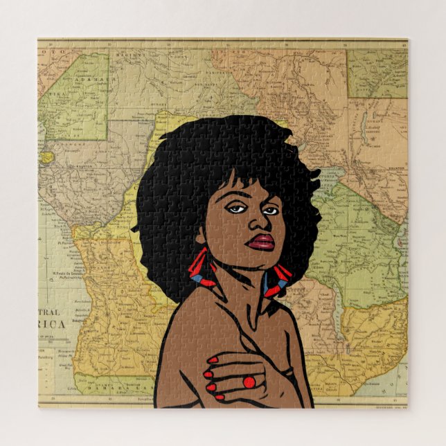 Puzzle Belle Africaine noire Africaine Femme Afrique Cart (Vertical)