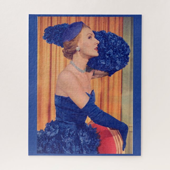 Puzzle Belle année 1950 en bleu (Vertical)