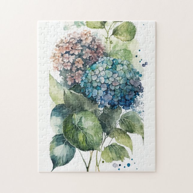 Puzzle Belle aquarelle Hydrangeas (Vertical)