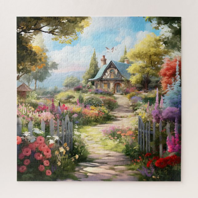 Puzzle Belle aquarelle Jardin de campagne (Vertical)