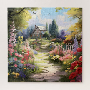 Puzzle Belle aquarelle Jardin de campagne