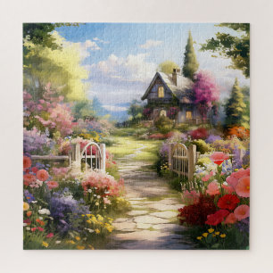 Puzzle Belle aquarelle Jardin de campagne