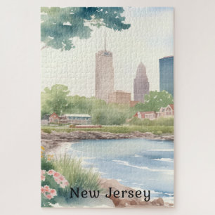 Puzzle Belle aquarelle Vintage New Jersey