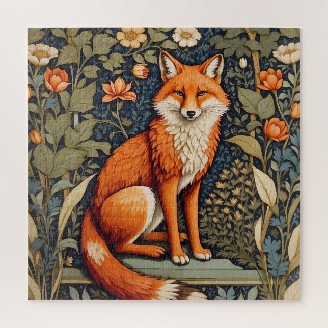 Puzzle Belle assise Red Fox William Morris Inspiré (Vertical)