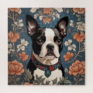 Puzzle Belle Boston Terrier William Morris Inspiré