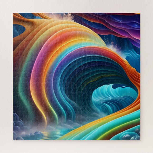 Puzzle Belle cascade arc-en-ciel (Vertical)