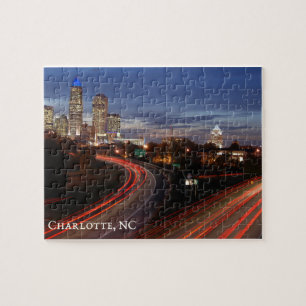 Puzzle Belle Charlotte NC Skyline Highway à Dusk