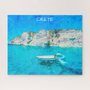 Puzzle Belle Crète Grèce Océan Peinture Aquarelle