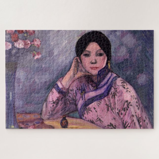 Puzzle Belle dame japonaise avec un flacon de parfum (Horizontal)