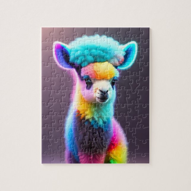 Puzzle Belle Douce Colorée Cute Fluffy Little Llama (Vertical)