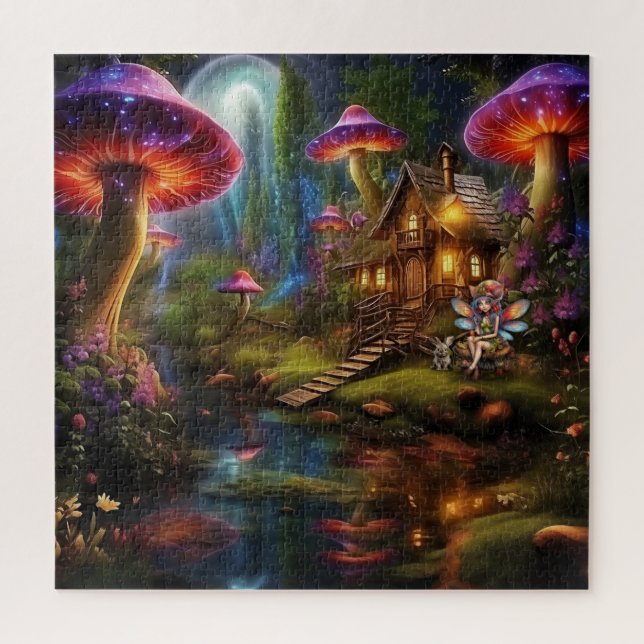 Puzzle Belle fée à sa maison de forêt (Vertical)