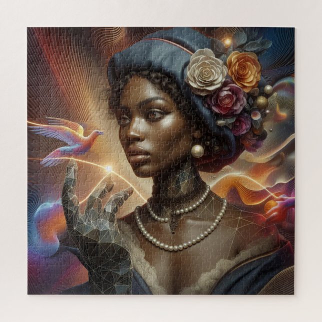 Puzzle Belle femme avec colombe (Vertical)