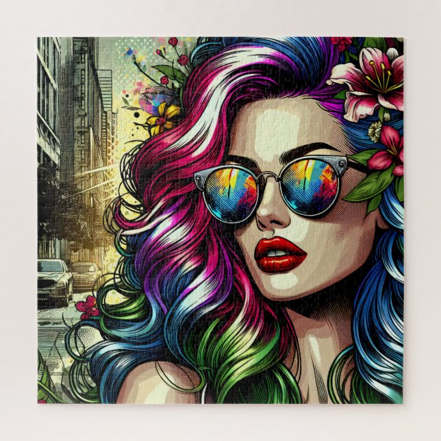 Puzzle Belle Femme dans la Ville (Vertical)