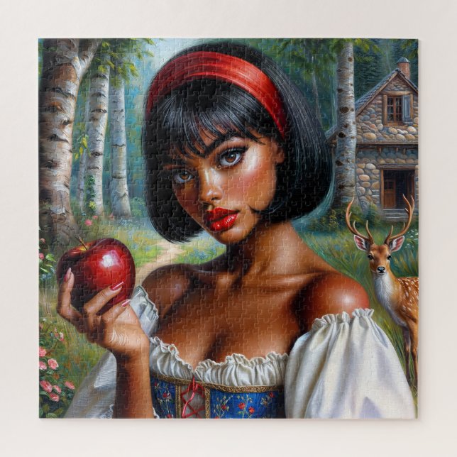 Puzzle Belle Femme Noire Avec Pomme (Vertical)