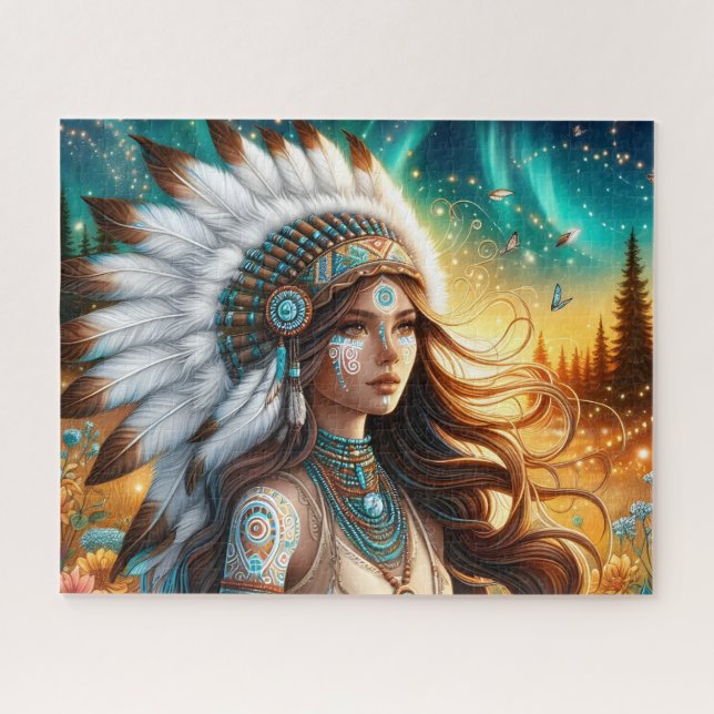 Puzzle Belle femme spirituelle amérindienne (Horizontal)