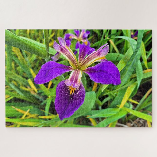 Puzzle Belle fleur d'iris violet en fleur (Horizontal)