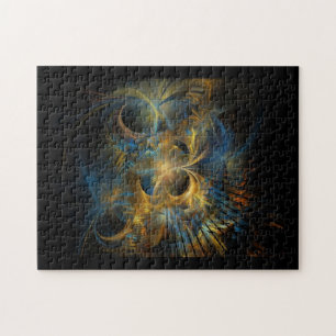 Puzzle Belle fractale bleue et dorée