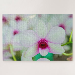 Puzzle Belle fuchsia et fleur blanche