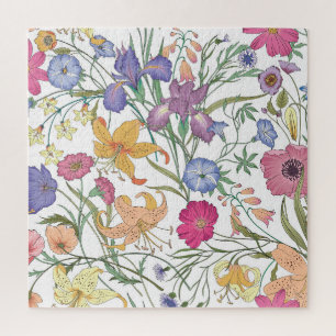 Puzzle Belle illustration Vintage du champ floral