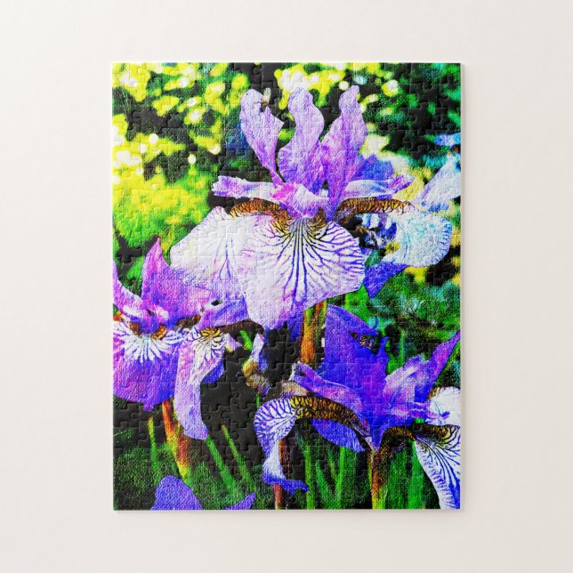 Puzzle Belle Iris Artsy Violet Floral (Vertical)