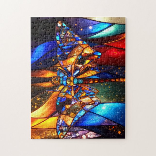 Puzzle Belle Libellule Ailée Colorée Brillante (Vertical)
