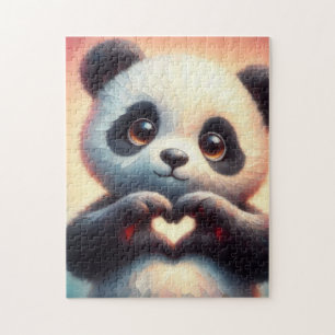 Puzzle Belle Love Heart Panda