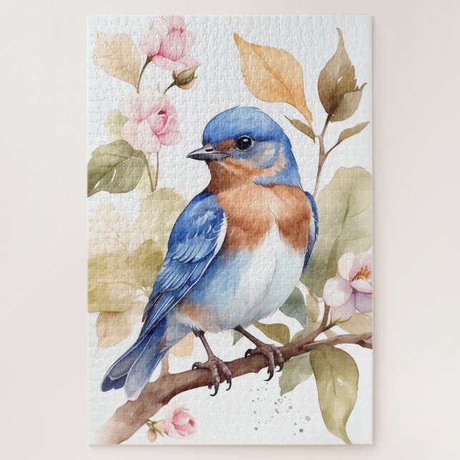 Puzzle Belle peinture à l'aquarelle de Bluebird (Vertical)