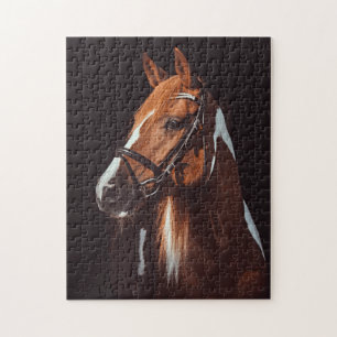 Puzzle Belle peinture Brown Cheval Portrait Photo