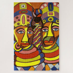 Puzzle Belle peinture colorée de 2 Africaines,
