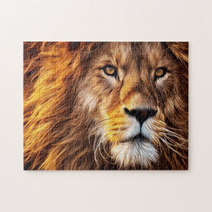 Puzzle Belle peinture de visage de Lion