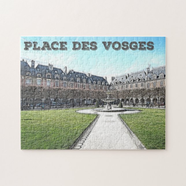 Puzzle Belle Place Des Vosges Place Royale Paris cadeau (Horizontal)