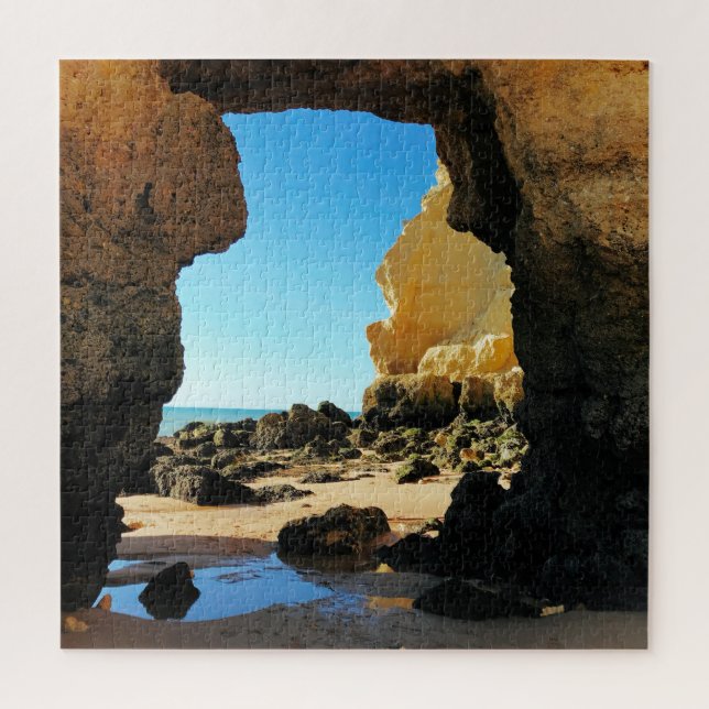 Puzzle Belle plage d'Algarve avec grotte (Vertical)