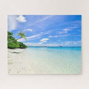Puzzle Belle Plage d'Ile Tropicale Avec Palmiers