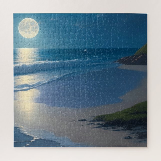 Puzzle Belle Pleine lune Ocean Art (Vertical)
