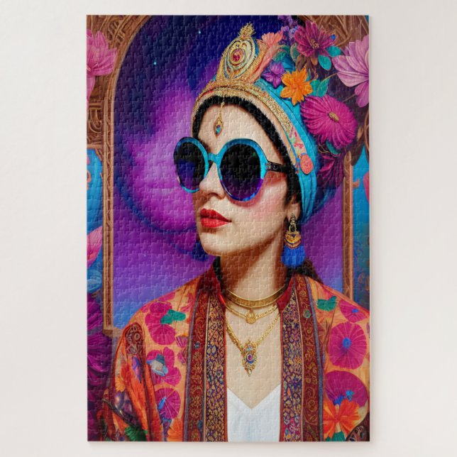 Puzzle Belle princesse avec lunettes de soleil (Vertical)
