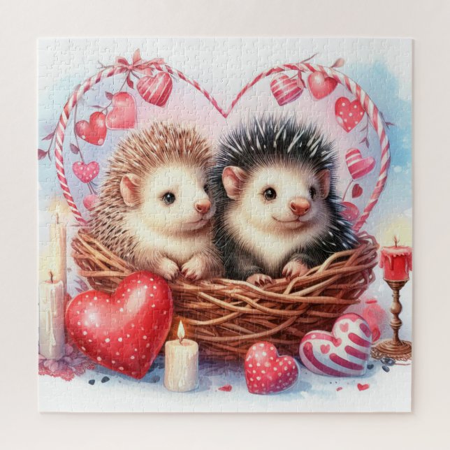 Puzzle Belle Saint Valentin Porcupines (Vertical)